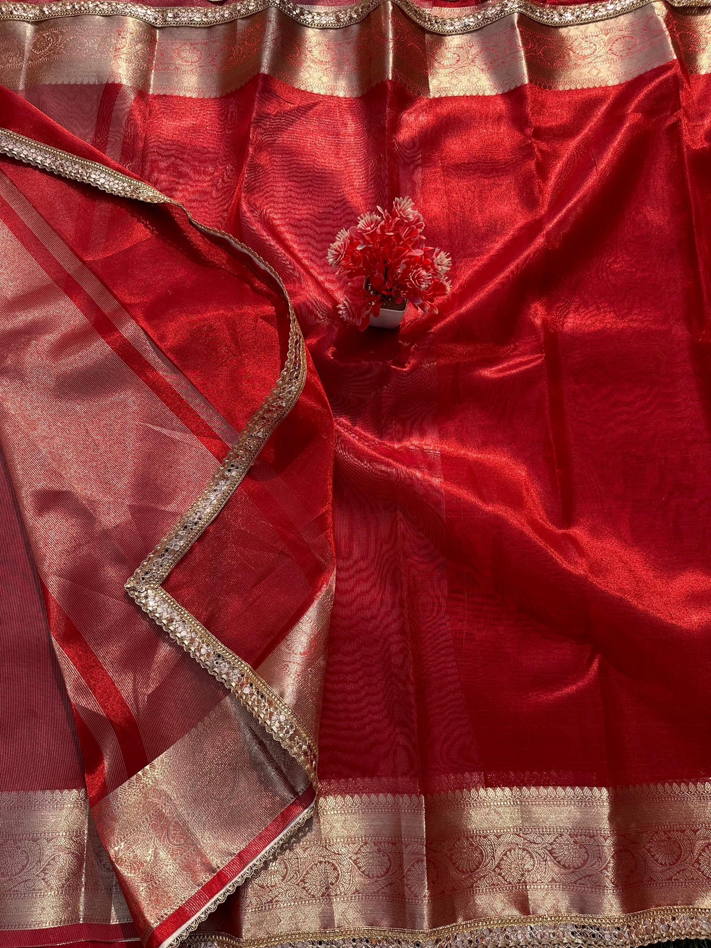 Tissue Organza Saree With Gota Patti Work